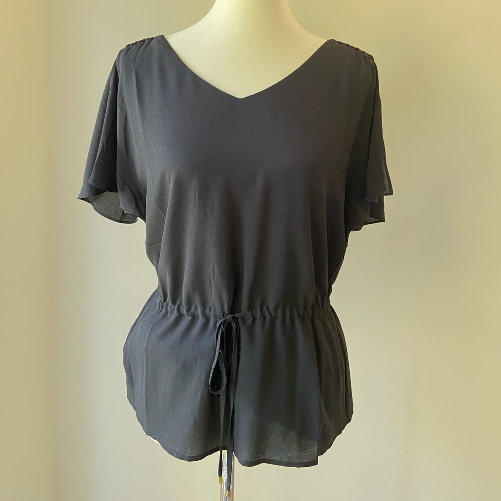 NWT Pretty Cooper & Elle for Anthropologie flutter sleeve dress w/ braid detail